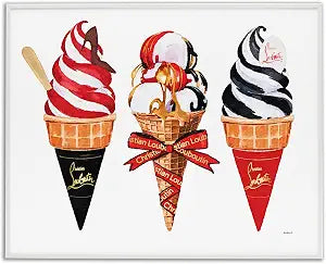 Glam Ice Cream Cone Still Life, 16 x 20 Inch Framed Gicle Print