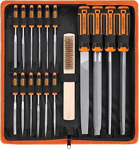 REXBETI 25Pcs Metal File Set, Tool Sharpening, Woodworking, Finishing File