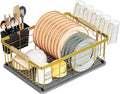 Dish Drying Rack Gold with Diatomaceous Earth No Installation Required