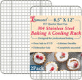 Cooling Racks 8.5 x12 in, Tight-Wire Stainless Steel Baking Rack 2-Pack