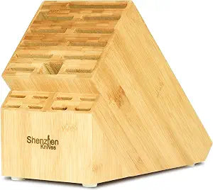 Shenzhen Knives 20 Slot Bamboo Countertop Knife Block  Large, 8x5.25x11