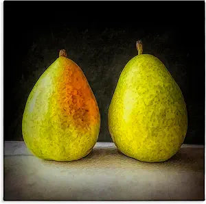 Pear Duo Still Life Kitchen, 24 x 24 Inch Canvas Wall Art