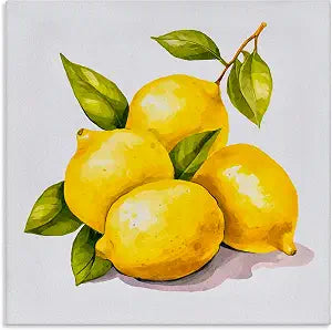 Lemon Still Life Country Charm, 24 x 24 Inch Canvas Wall Art