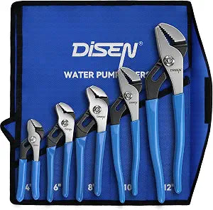 DISEN 5Pcs Channel Locks Pliers Set 4" 6" 8" 10" 12" for Plumbing Auto DIY