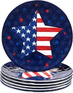 Certified International Stars & Stripes 9" Melamine Salad/Dessert Plates, Set of 6