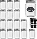 Rainforce 16 oz Mason Jars with Silver Lids 15 Pack Pint Glass Canning Jars