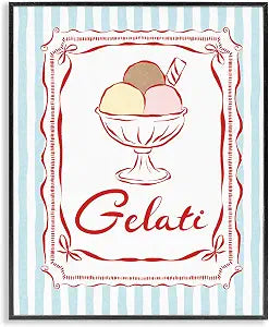 Italian Summer Gelati Retro Kitchen, 11 x 14 Inch Framed Gicle Print
