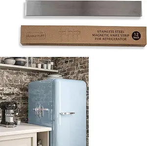 Magnetic Knife Holder for Refrigerator  12 Inch Professional Double Sided Magnetic Knife Strip for Fridge - Stainless Steel Magnetic Knife Holder for Wall Self Adhesive