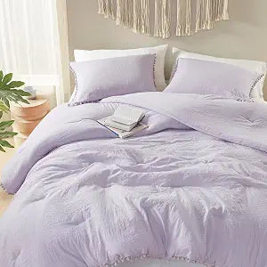 Codi Lavender Purple Boho Comforter Set, Twin Size Bedding Sets