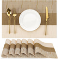 Placemats Set of 6, Vinyl Woven Heat-Resistant Place Mats