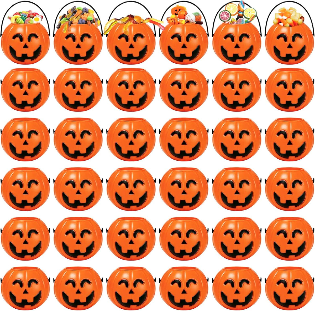 36PCS Mini Halloween Pumpkin Candy Buckets, 2.8 Inch