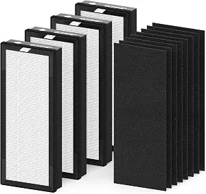 4 Pack 8000 Elite Pro Replacement filter Compatible with VEVA Pro Elite 8000 Series Air Purifier, 4 Filters & 8 Carbon Pre Filters