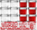 FORJARS Premium Mason Jars with Lids - 4oz | Regular Mouth Canning Jars | 12-Pack Glass Jars for Jam, Jelly, Honey, Spices, Desserts, Sauces, Food Storage, Freezer Safe, Airtight Bulk Set