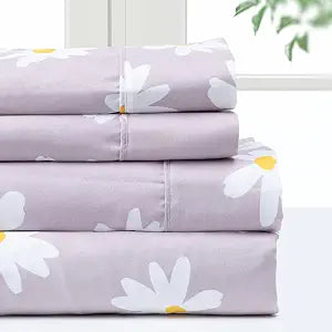 Pointehaven Bedding Twin Extra Bed Sheet Set- 3 Pieces Bedding- 100% Polyester Microfiber- Super Soft Easy Care Bed Linen Set - Breathable, Deep Pockets, Extra Soft (Twin Extra Long Daisy)