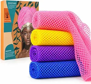 4 Pack African Net Sponge, Exfoliating Body Scrubber for Shower loofah