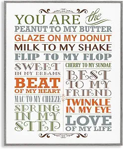 'You Are Peanut To My Butter Typography Art'| Framed Giclee Art