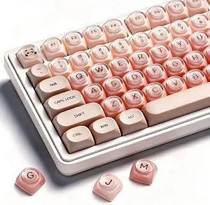 Jelly Keycaps, PBT MOA Profile, Cute Custom Round Key Caps 132 Key, Creamy