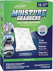 Concrobium Moisture Grabbers XL, 35.3 oz, Moisture Absorber Pouch for Closets, Basements and Bathrooms, Helps Reduce Dampness and Musty Odors, Large Capacity Design