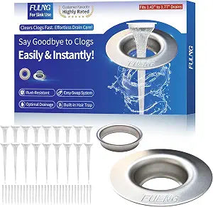 Bathroom Sink Srain Strainer, Stainless Steel Anti-Clog Drain