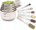 Simply Gourmet Measuring Cups & Spoons Set of 12, 18/08 Stainless Steel Kitchen Gadgets, Stackable Design with Long Handle Spoons, Fits in Spice Jars, Cooking & Baking Set for Dry & Liquid