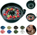 Ceramic Swirl Rinsing Berry Bowl, Colander Fruit Draining Kitchen