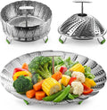 Flexzion Vegetable Steamer Basket for Pot, Stainless Steel, 7-11 Inch