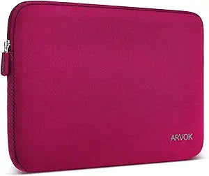 Arvok 11 11.6 12 Inch Laptop Sleeve Case for MacBook Air 12, Water-Resistant Neoprene Notebook Computer Tablet Sleeve, Carrying Bag Cover for Chromebook/HP/Dell/Lenovo/Asus/Acer, Wine Red