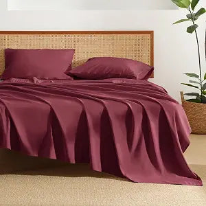 Litanika Andency Burgundy Queen Sheets Set, Breathable & Cooling Sheets