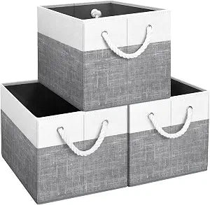 Fab totes Storage Bins Foldable Storage Baskets with Rope Handles