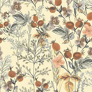Neutral Botanical Shelf Liner Contact Paper Vintage Boho Floral Peel and Stick Wallpaper for Cabinets Shelves Dresser Furniture Wall Arts and Crafts Decal 17.3X117 Inches
