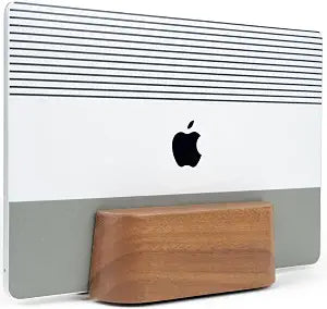 COREMINDED Adjustable Vertical Laptop Stand for Desk, Wooden Laptop Holder, MacBook Pro Stand, Wood Mac Air Dock (Solid Walnut)