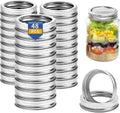 48 Pieces Regular Mouth Canning Jar Rings, Regular Mouth Mason Jar Replacement Metal Rings - Split-Type Seals Jars Ring Rust Proof Leak Proof Screw Bands