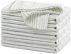 Laura Ashley Set of 6 Thames Striped Napkins, 18" x 18", Sage