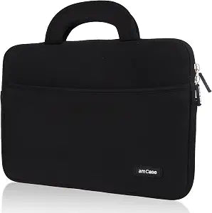 amCase Chromebook Case-11.6 to 12 inch Neoprene Sleeve with Handle-Black