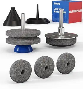 Lawn Mower Blade Sharpeners, Upgraded Blade Assist Lawn Mower Blade Sharpener Tool Kit, Sharpener for Drill with Blade Balancer