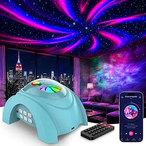 Rossetta Dual Lens Galaxy Star Aurora Projector Night Light for Bedroom