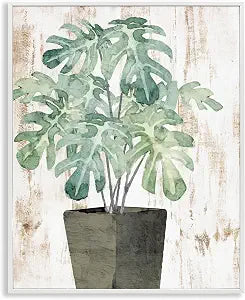 Flower Pot Greenery Botanical, 11 x 14 Inch Framed Gicle Print