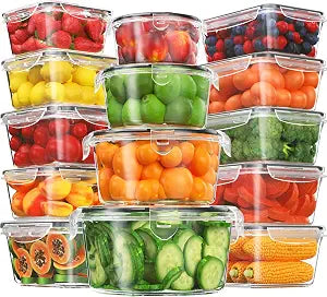28 Pieces Food Storage Containers with Lids EXTRA LARGE Freezer Containers for Food BPA-Free Meat Fruit Vegetables Plastic Containers with lids Storage Airtight Leak-Proof Food Boxes for Kitchen