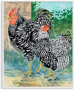 Traditional Rooster Pair Farmhouse, 11 x 14 Inch Framed Gicle Print