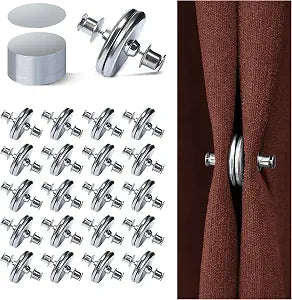 20Pairs Curtain Magnets, ZNJAVX Curtain Magnets Closure with 20pcs Self-Adhesive Patch  Strong Magnetic Curtain Clips to Keep Curtain Closed for Indoor Outdoor, Shower, Bedroom, Office