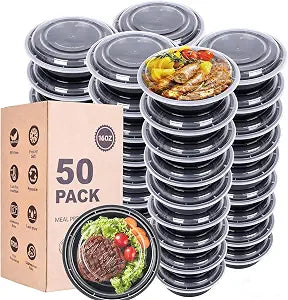 Meal Prep Containers, 50Pack 16oz Round To Go Bowls with Lids