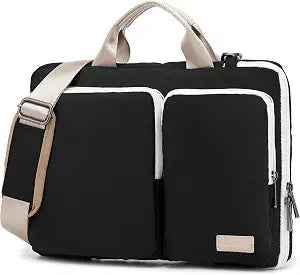 360 Protective Muti-Pockets Laptop Shoulder Bag Sleeve Case,Laptop Briefcase for 15.6 inch and 16 inch Laptop (Black)