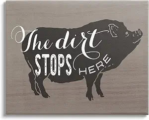 Funny Pig Kitchen Typography, 16 x 20 Inch Canvas Wall Art