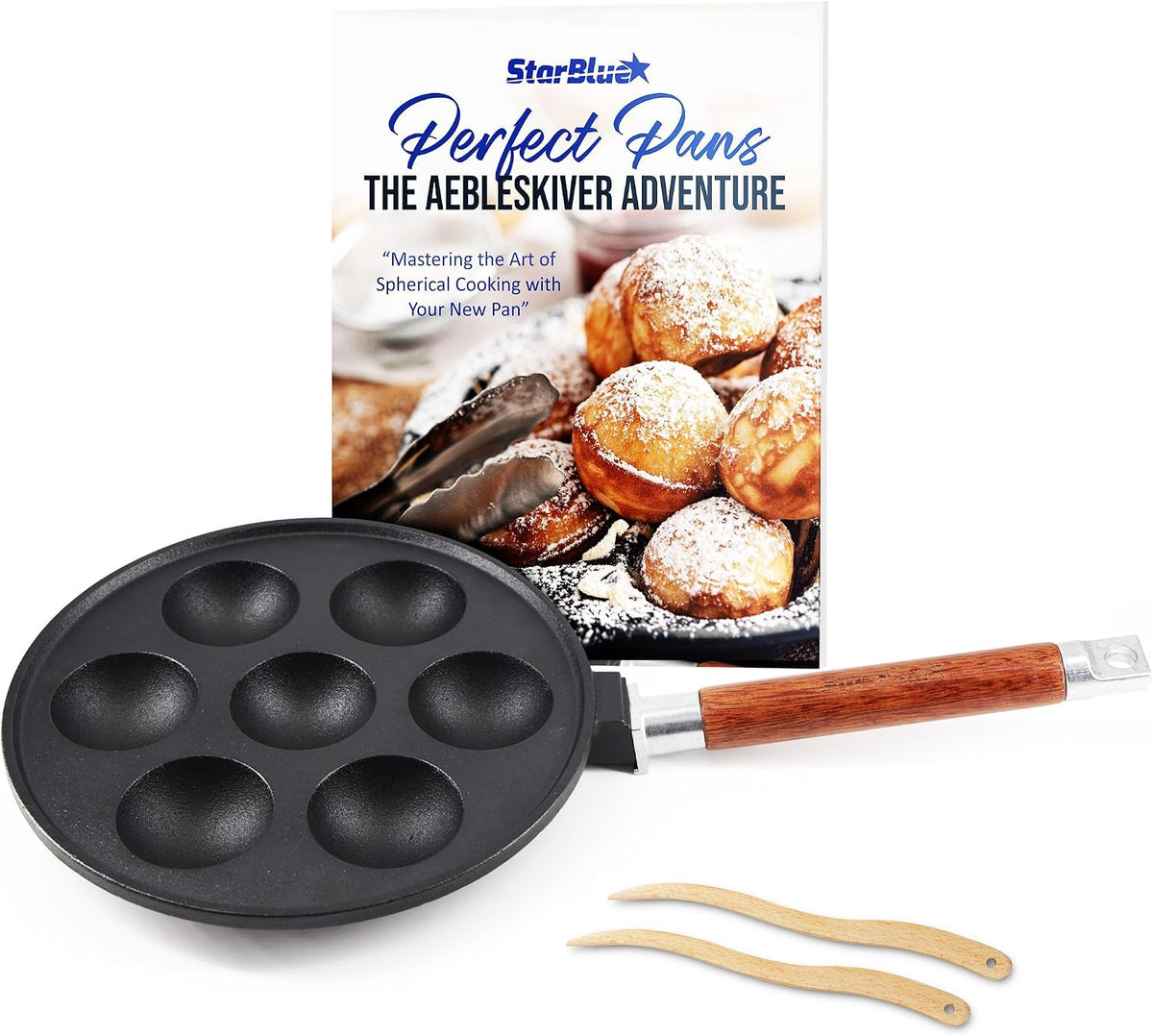 StarBlue 7-Hole Cast Iron Aebleskiver Pan