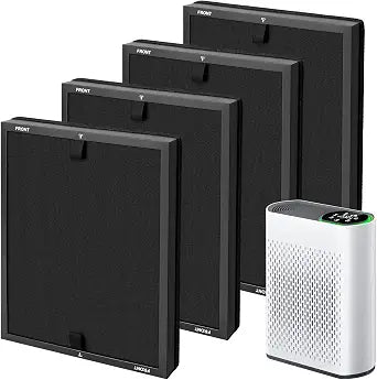4 Pack HAP602 Replacement Filter Fit for Ecoself HAP602 HAP602WF Air Purifier, 3-In-1 Activated Carbon System,Efficient Air Filtration, White (HAP602)