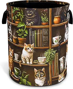 Cute Cat Laundry Basket Bookshelf Animal Oxford Cloth Laundry Hamper