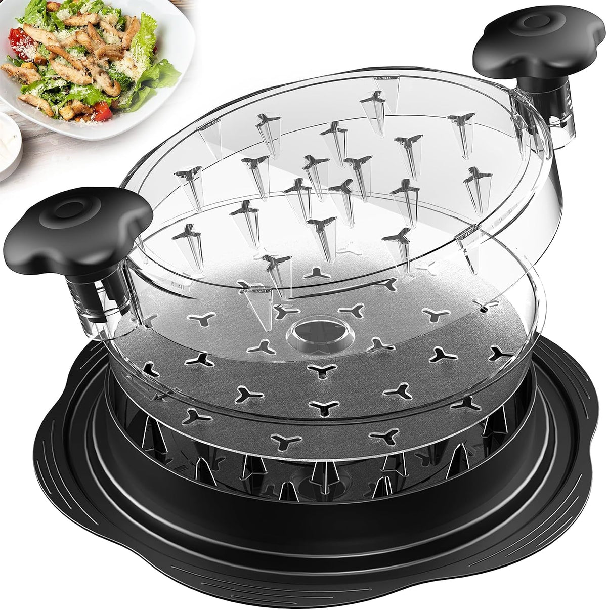 Chicken Shredder Tool Twist with Removable Inner Tray for Chicken Pork Beef