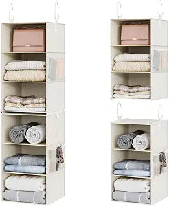 StorageWorks Hanging Closet Organizer, 6-Shelf with 2-in-1 Design, Ivory