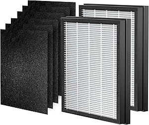 HEAPETS P358 Replacement Filters for P358 Pet Air Purifier, 6 Pre-Filters and 2 HEPA Composite Filters, Genuine Version, PJ358-2LX6JDM