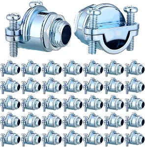 20 Pcs 1/4 Inch Nm Clamp Cable Connectors Wire Clamps Metal Box